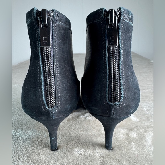 Loeffler Randall‎ Reese Bootie Black Leather/Suede - Size 7 Heel Sexy Minimalist - Picture 6 of 11